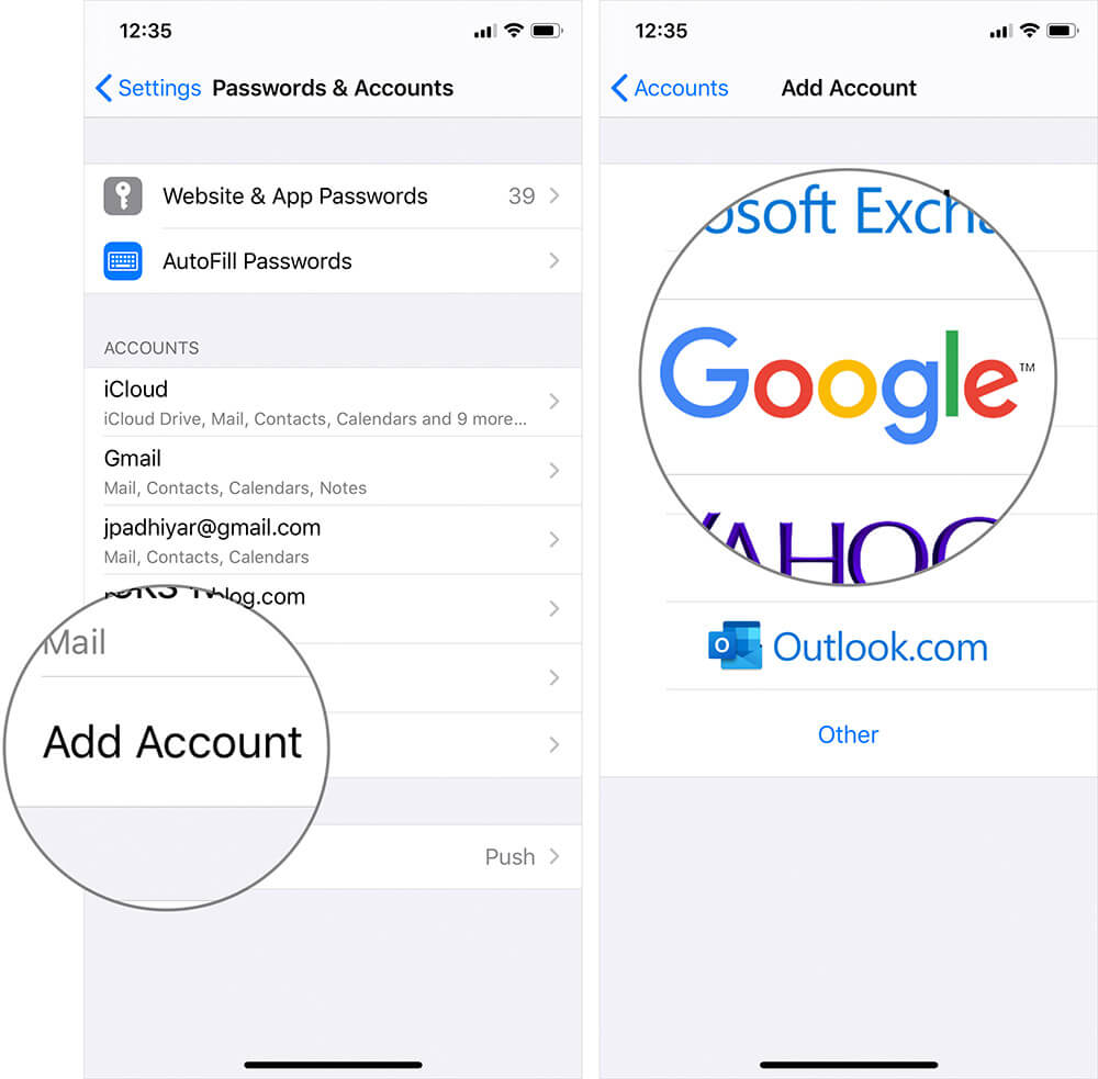 Add Gmail Account iOS Mail App
