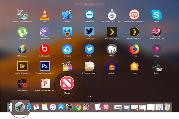 Apple News App in Launchpad on macOS Mojave