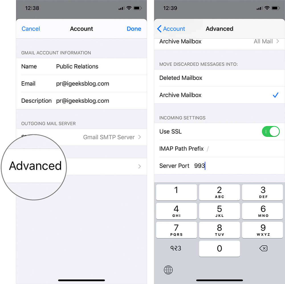 Change Settings for Incoming Mails on iPhone or iPad