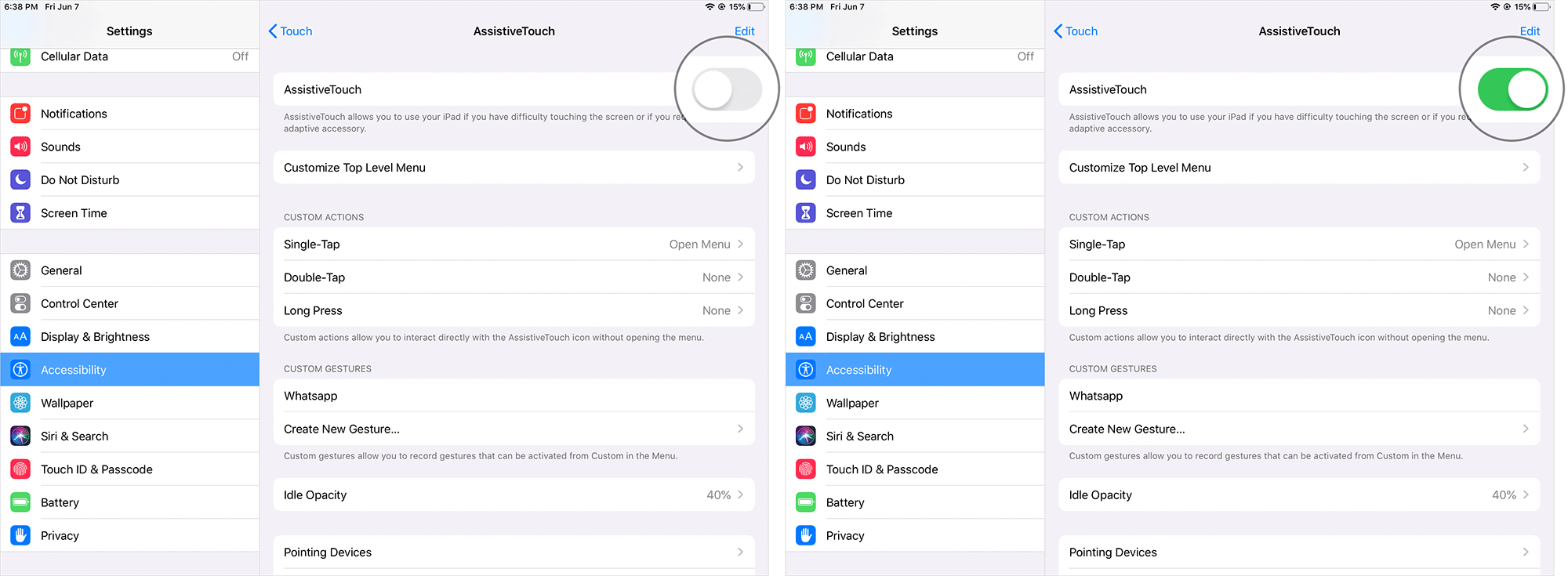 Enable AssistiveTouch on iPad