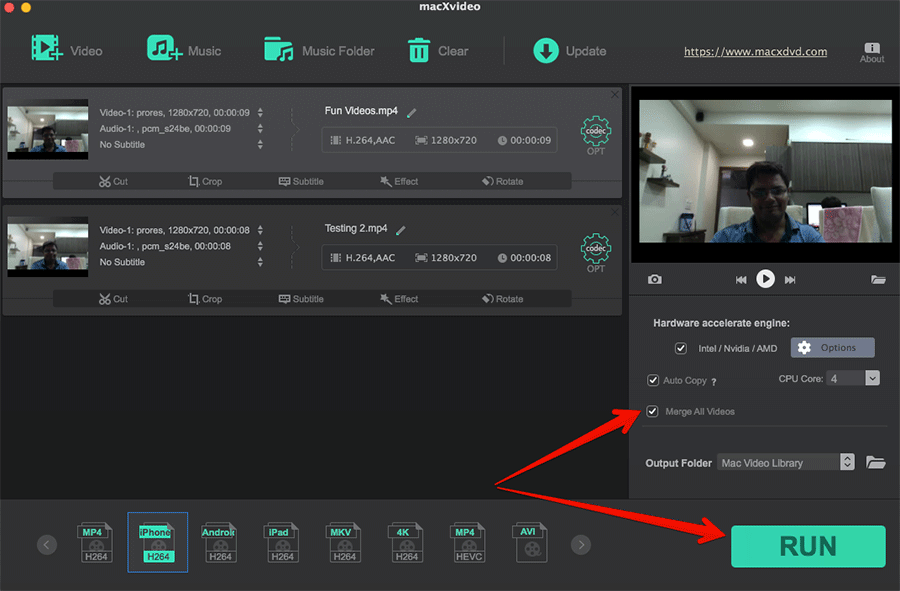 Merge videos on mac using macxvideo Merge Videos on Mac using macXvideo