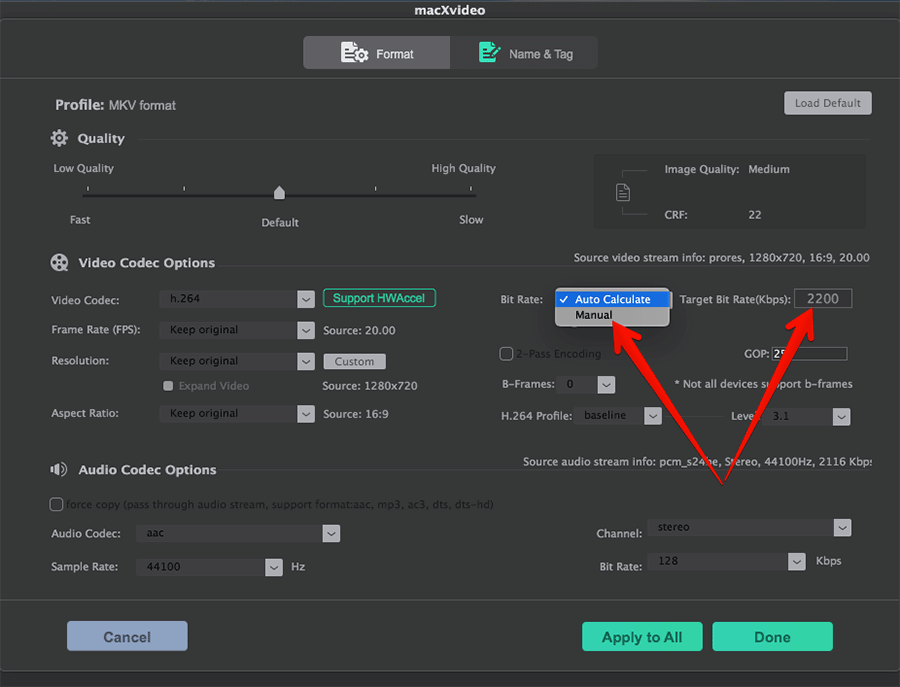 Set Bit Rate for Video on Mac in macXVideo
