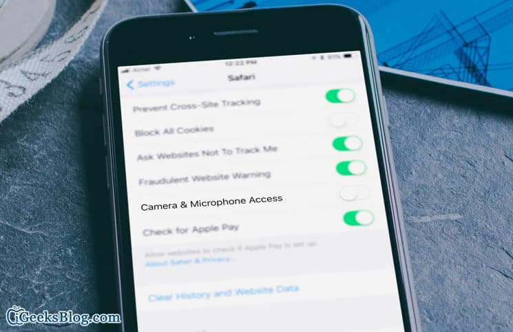 How to disable camera and microphone for safari in ios 11 on iphone and ipad