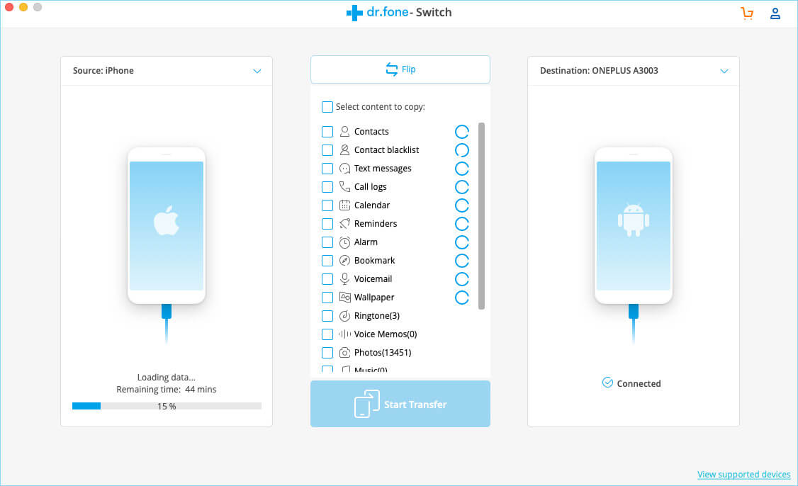 dr fone Switch  Transfer Data from Android to iPhone and Vice versa - 63