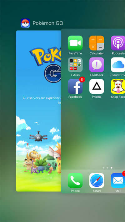 Swipe Up Pokemon Go on iPhone