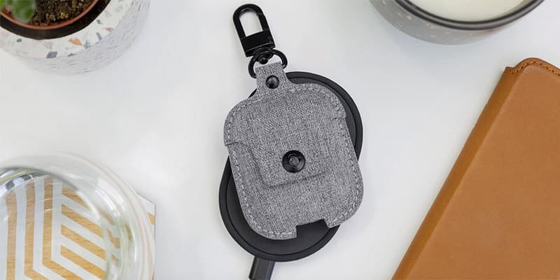 Airsnap twill wireless charging support case for airpods