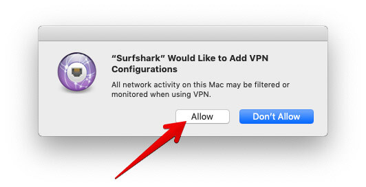 Allow SurfShark to Add VPN Configuration