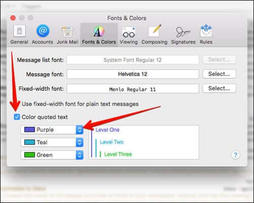 Change Colors of Email in Mac Mail App