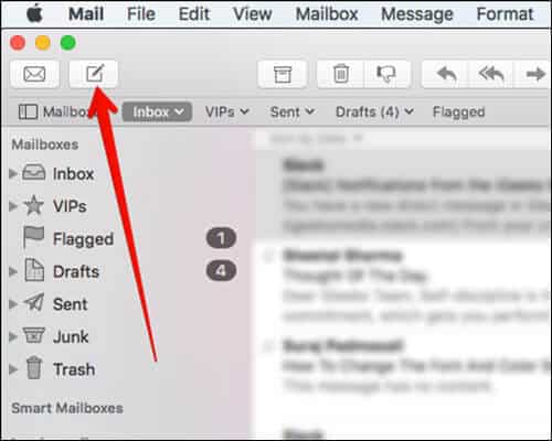 Compose New Message in Mac Mail App