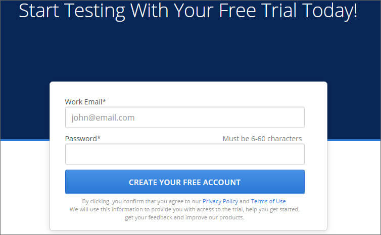 Create Account in Crossbrowsertesting Web