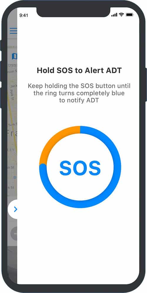 SOS Alert Feature of ADT Go iPhone and Android App