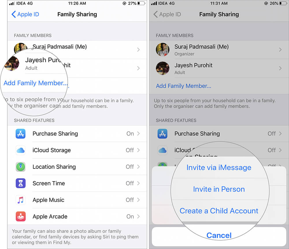 Add A Family Member In Family Sharing on iOS 13