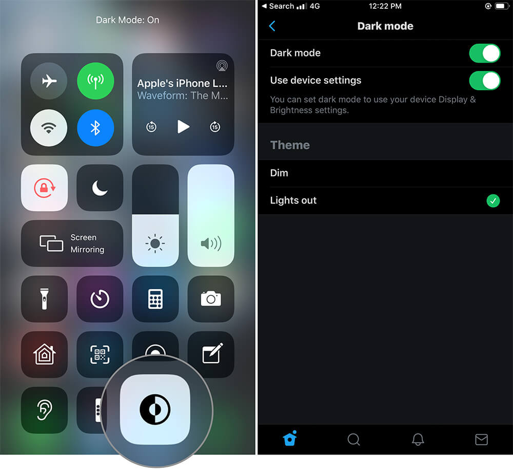 Automatically Twitter open in dark mode when you turn on iPhone Dark Mode