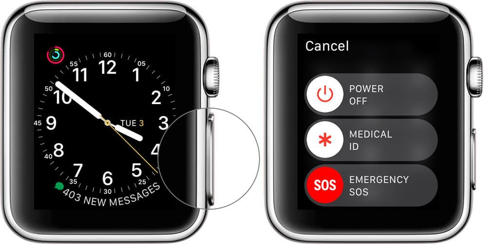 Long Press Side Button to Use SOS Emergency Services on Apple Watch