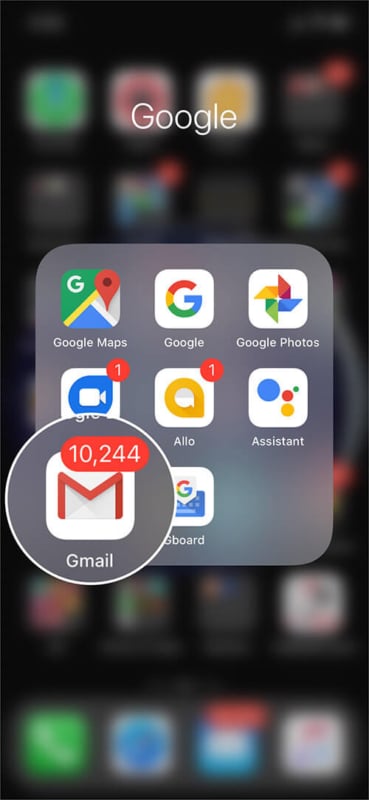 Open Gmail App on iPhone
