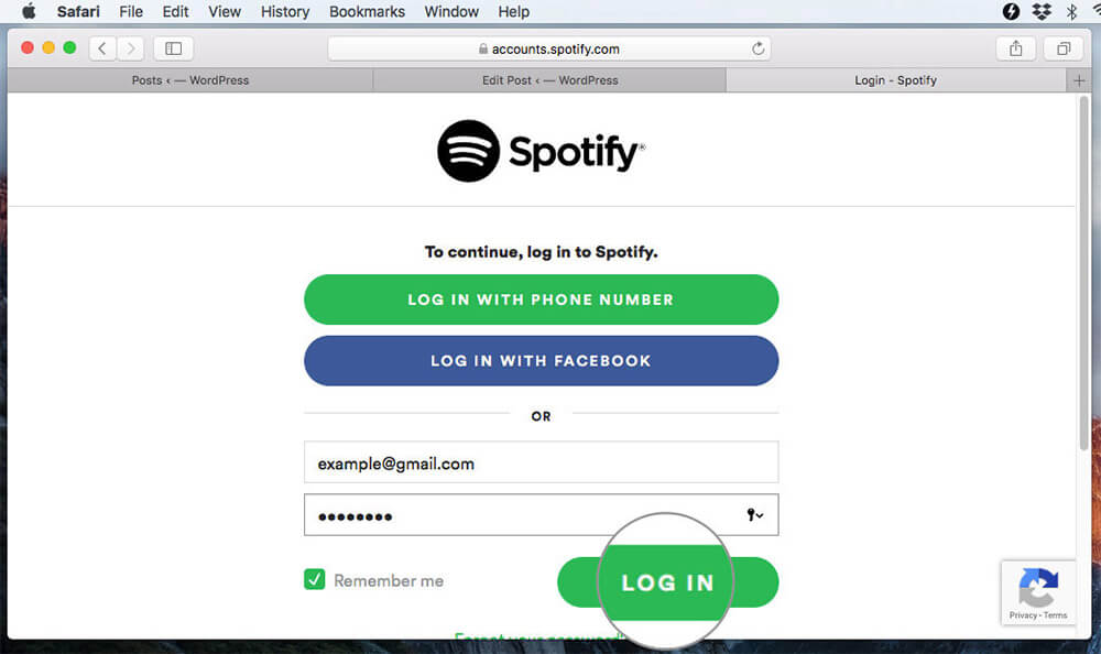 Sign In to Spotify Account on Mac
