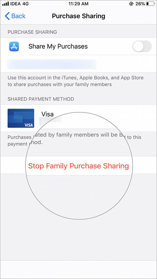 Stop Sharing Payment Information to Family Members on iPhone