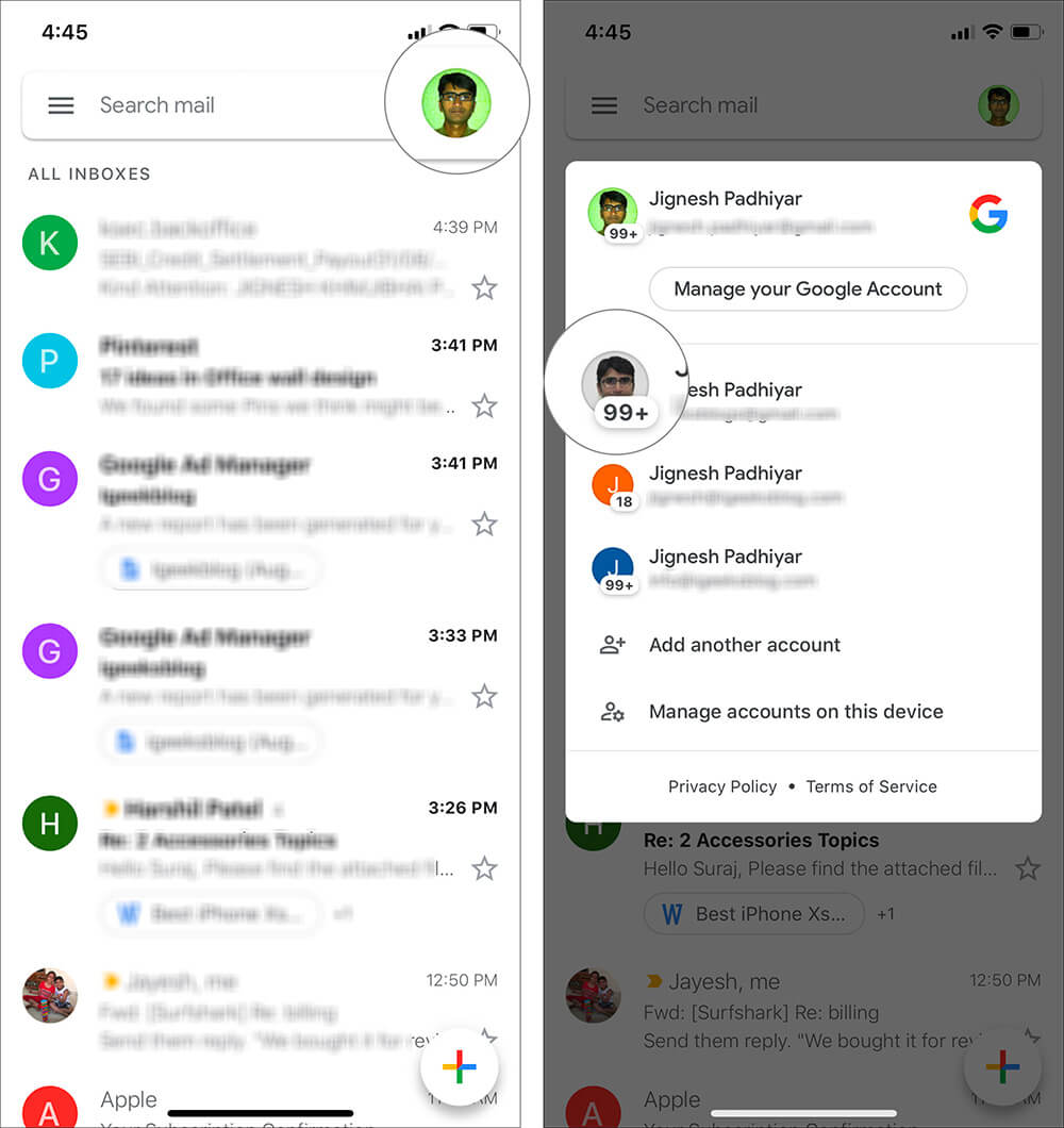 Switch Between Multiple Gmail Accounts Quickly on iOS and Android Device
