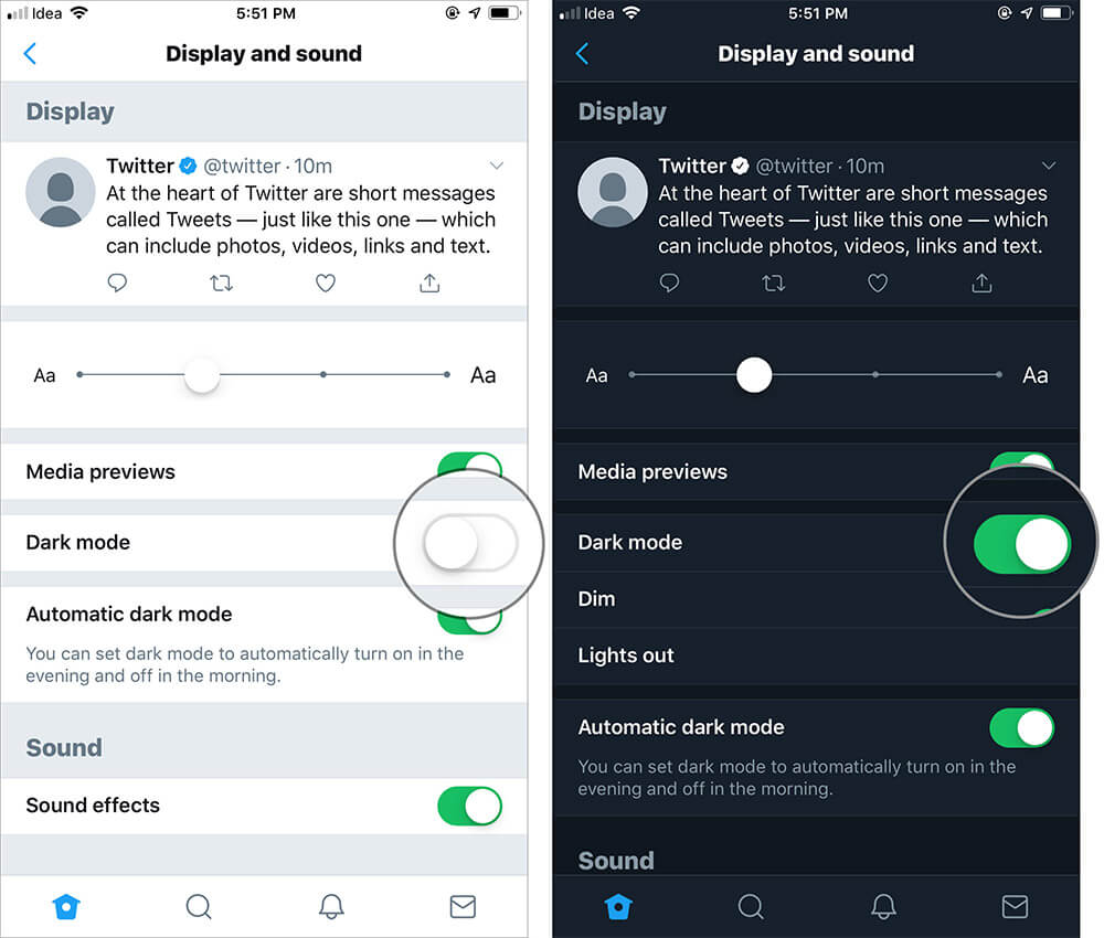 Turn ON Twitter Dark Mode on iOS