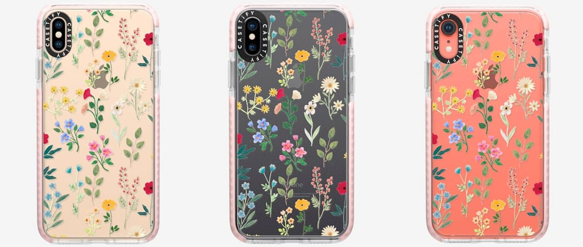 Casetify Spring Botanicals iPhone Xs Max, Xs, and iPhone XR Clear Cases