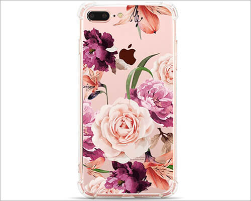 Hepix iPhone 7 Plus Clear Floral Case