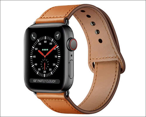 KYISGOS Genuine Leather Band for Apple Watch Series 4
