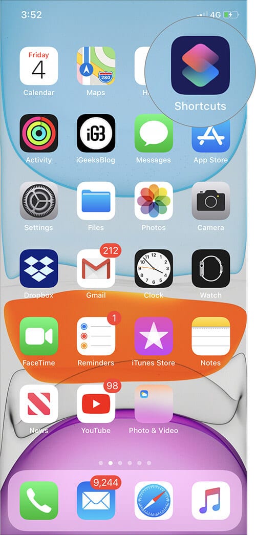 Launch shortcuts app on iphone running ios 13 1 Launch Shortcuts App on iPhone Running iOS 13