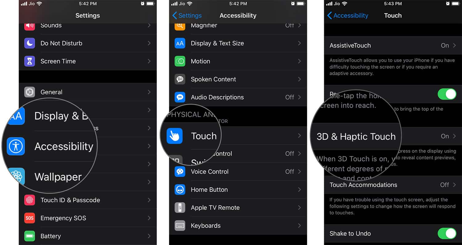 Open 3D Touch  Haptic Touch in iOS 13 Settings App on iPhone