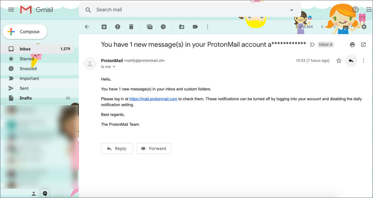 ProtonMail Notifications on Alternate Email ID
