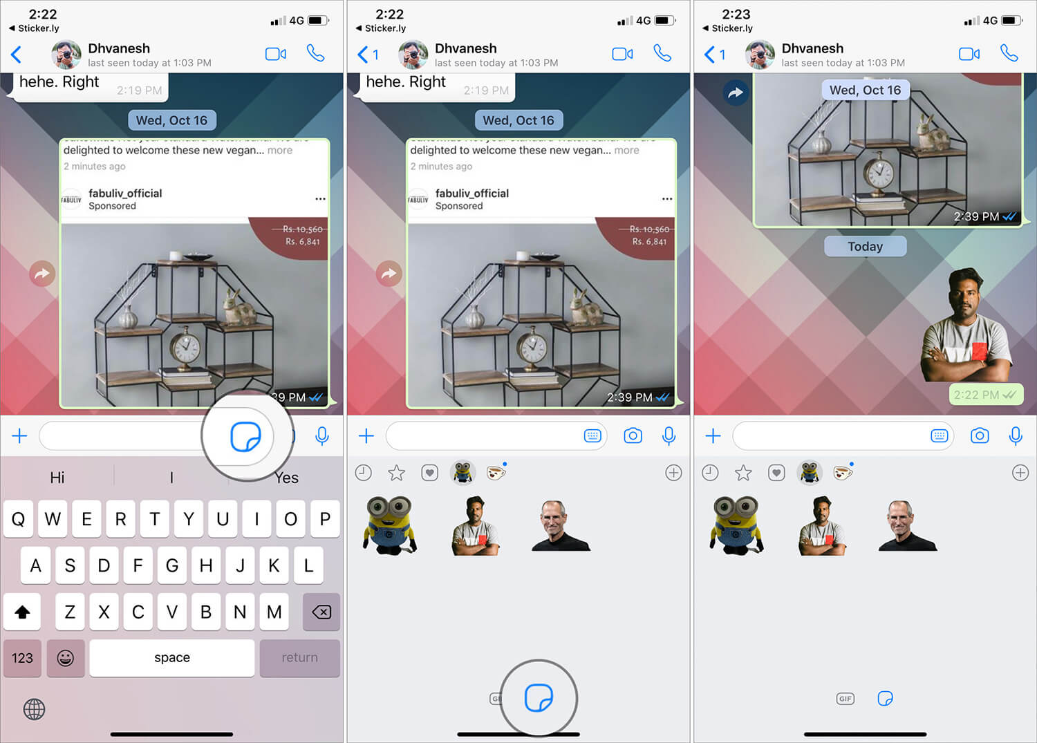 Send custom stickers on WhatsApp from iPhone