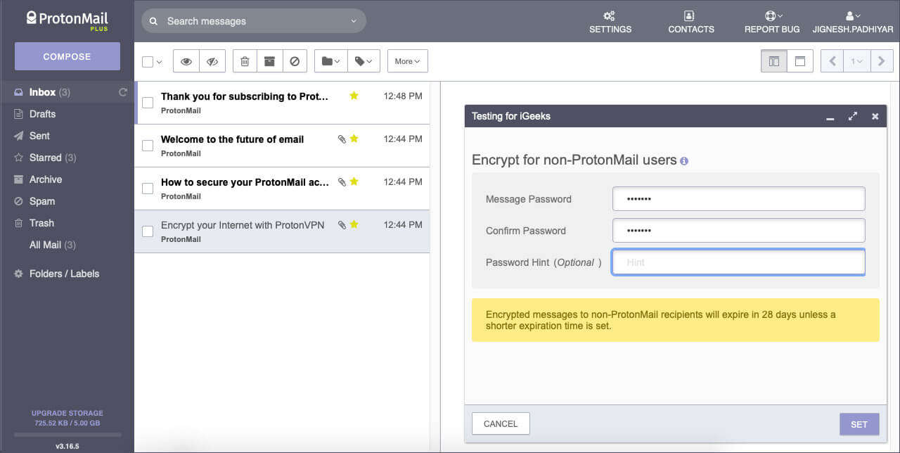 Sign into ProtonMail on Web