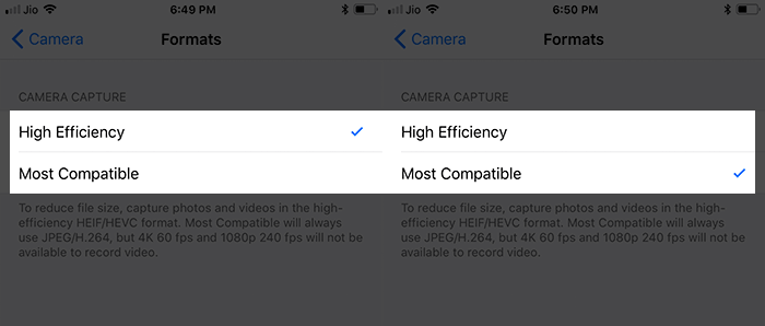 Take JPEG Pictures Instead of HEIF in iOS 11 on iPhone and iPad