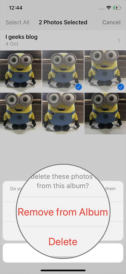 Tap on Remove from Album to Delete Photos from Albums on iPhone in iOS 13