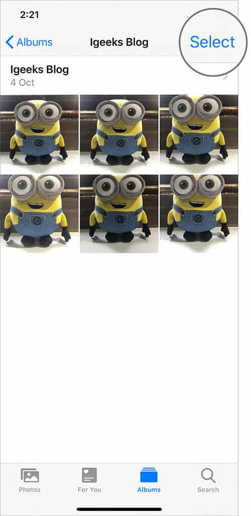 Tap on select to choose images in ios 13 photos app on iphone Tap on Select to Choose Images in iOS 13 Photos App on iPhone