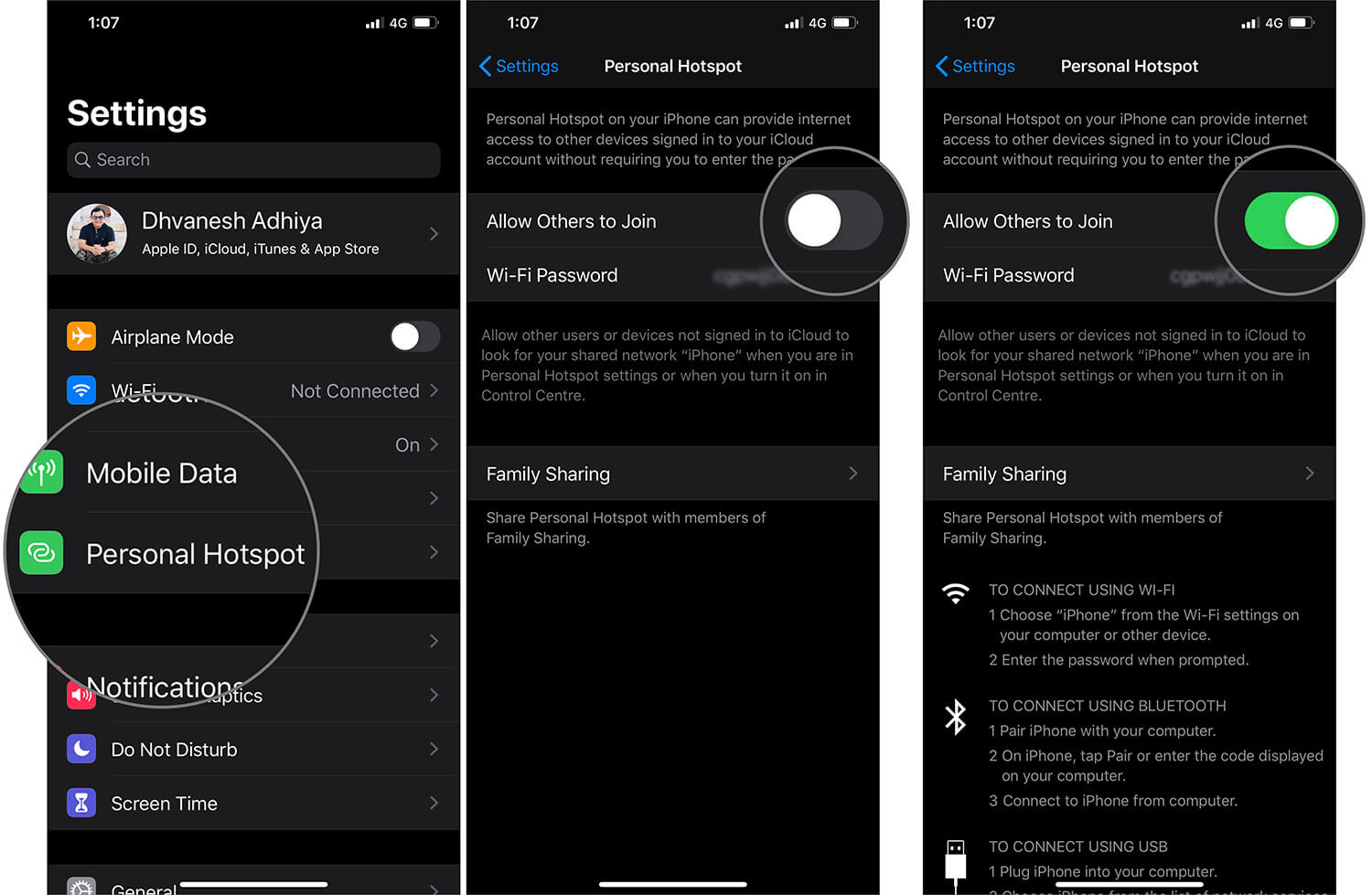 How to Use Personal Hotspot in Family Sharing on iPhone - 79