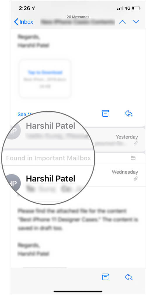 View All Messages Other than Primary Mail Box in Single Thread in iOS 13 Device