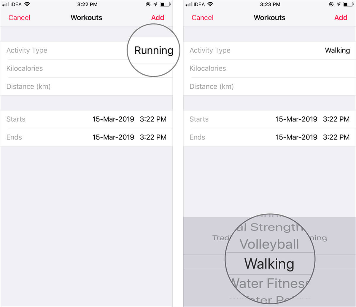How to Manually Add Workout to Activity App - 98