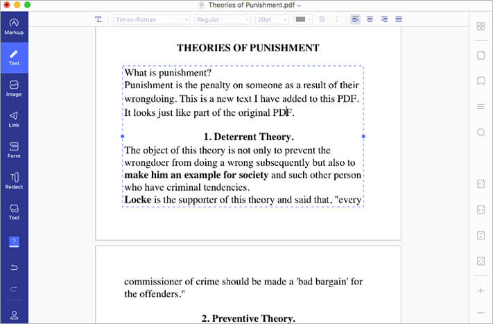 Add or Edit Text Option in PDF using PDFelement 7 on Mac