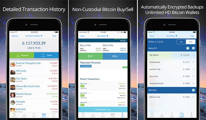 Airbitz Bitcoin Wallet iPhone and iPad App Screenshot