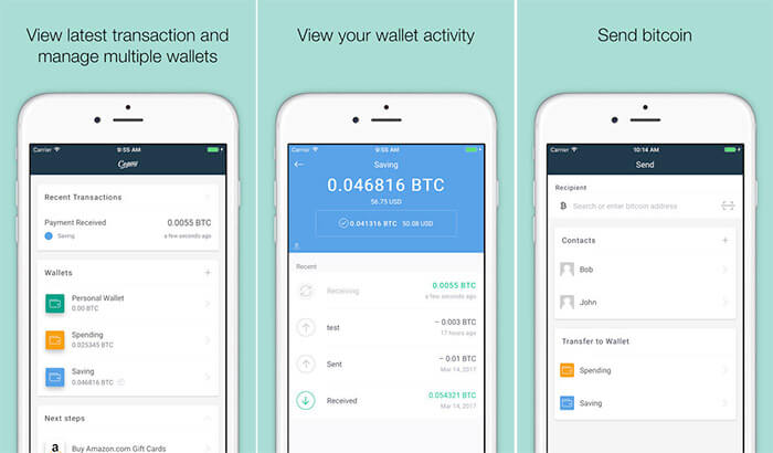 Copay bitcoin wallet iphone and ipad app screenshot
