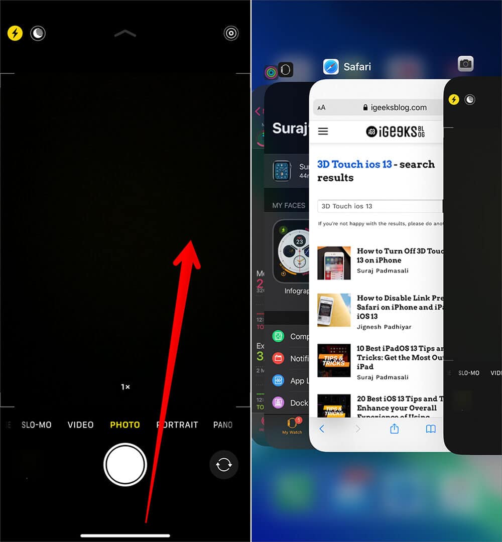 Force Close Camera App to Fix Black Camera Issue on iPhone 11 Pro Max