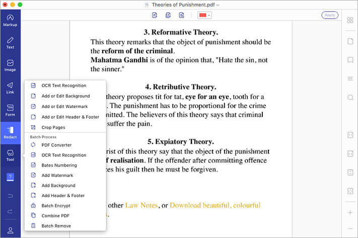 Impressive Tools OCR Text Recognition in PDF using PDFelement 7 for Mac