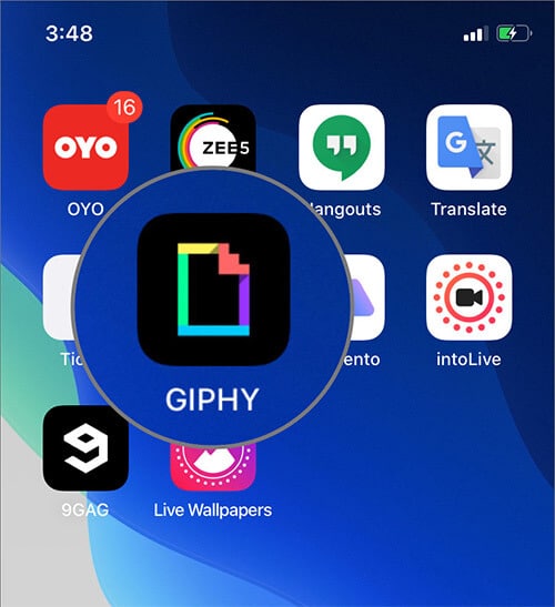 Open GIPHY App on Your iPhone