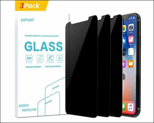 pehael iPhone X, XS Privacy Tempered Glass Screen Protector