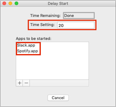 Add Time to Delay App on Mac Startup