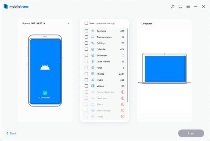 Back Up Your Android Device Data to Mac Using MobileTrans
