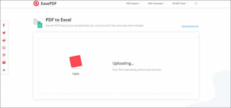 Convert PDF Files to Excel Using EasePDF