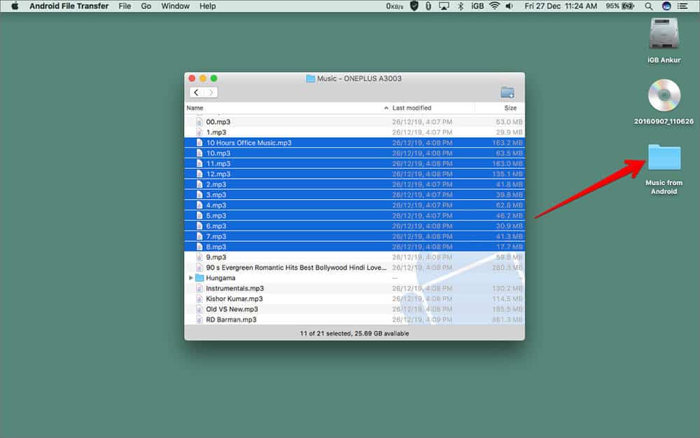 Copy Songs from Android Phone to macOS