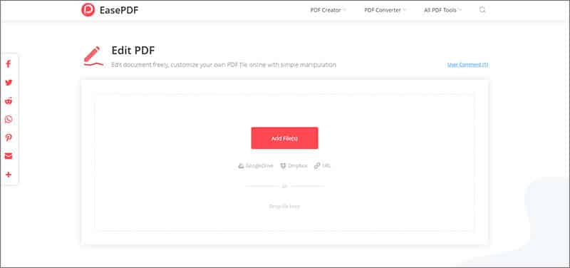 Edit PDF Online with EasePDF Converter