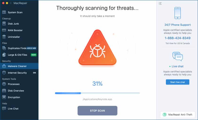 MacRepair Mac Malware Cleaner